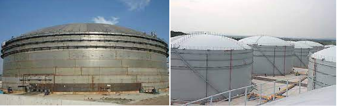 Domed External Floating Roof Storage Tanks